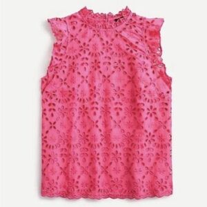 J Crew pink lace blouse and cami set